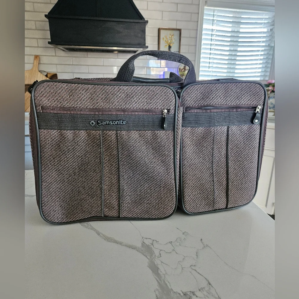 Samsonite Men's Taupe and Black Laptop Briefcase Set - 2 Pieces